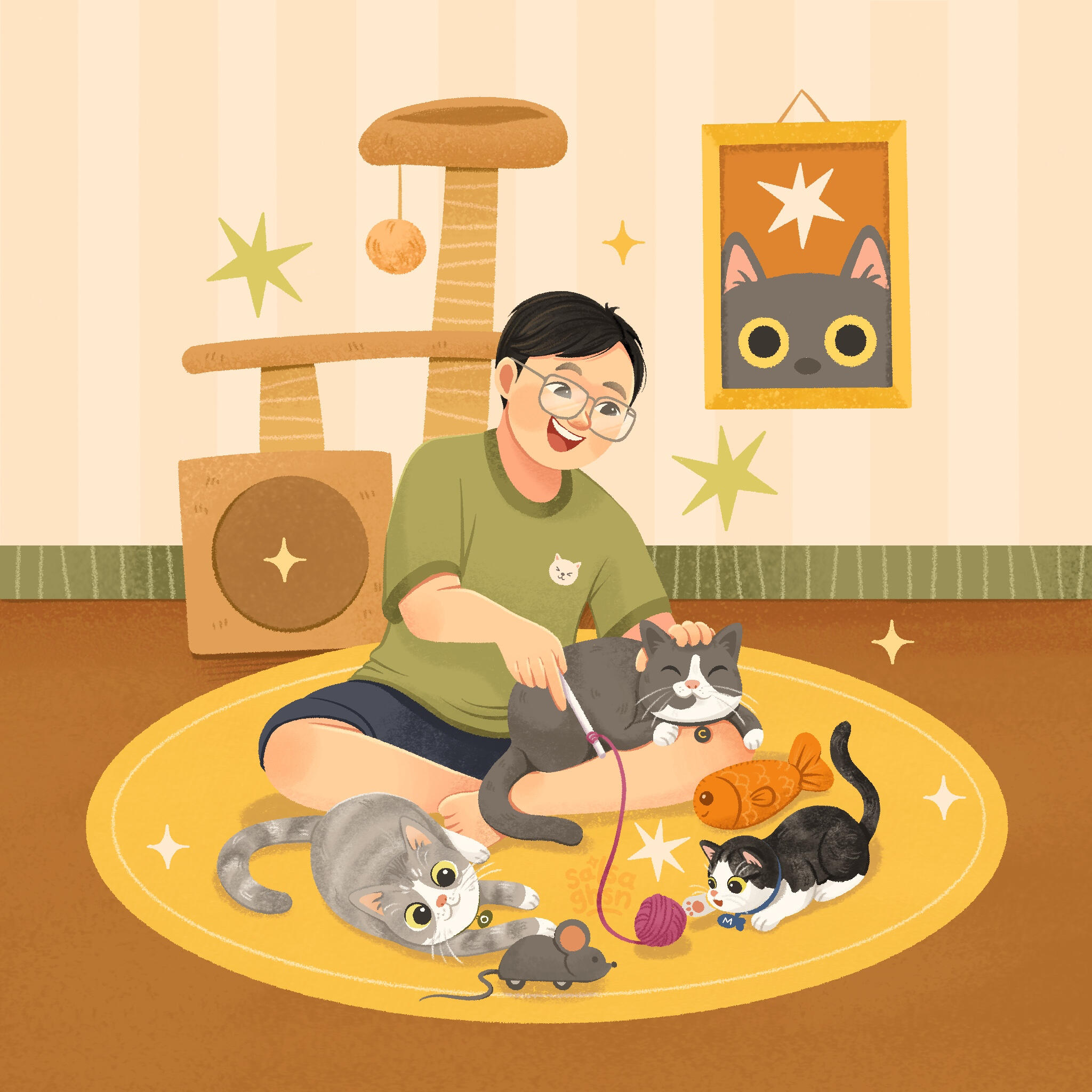 Full Body + Pet + Background