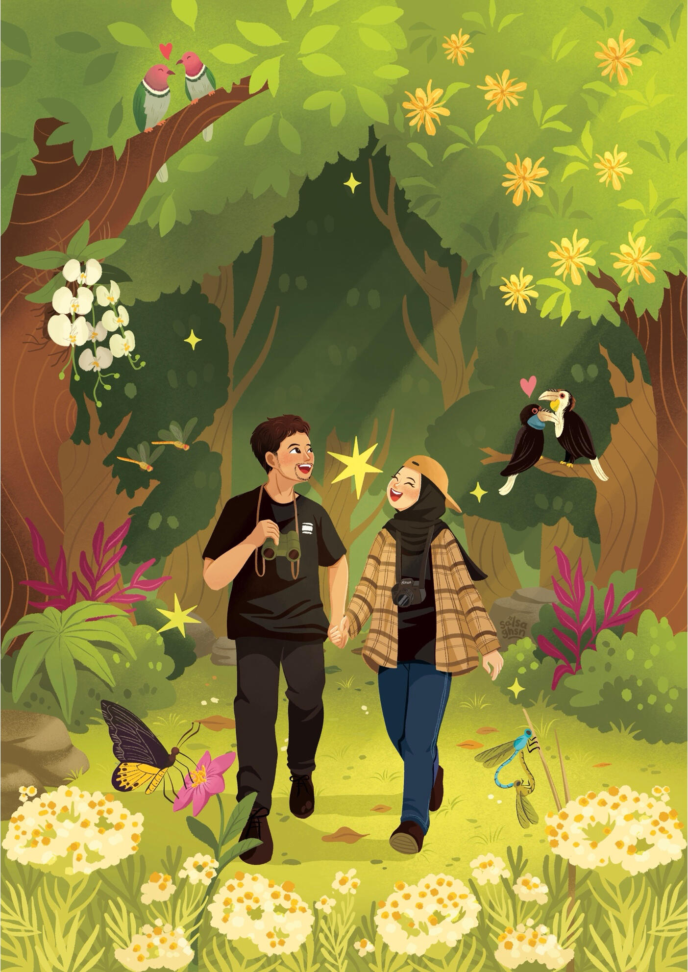 Couple Full Body + Detailed Background